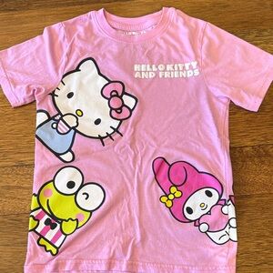 Hello Kitty Pink Short Sleeve Tee with Sanrio Characters